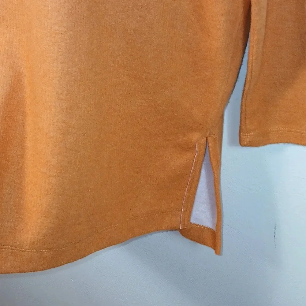 Anthropologie Mock Neck Tunic Pullover Pumpkin Orange size Medium - Picture 6 of 13